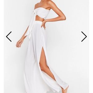 Nasty Gal Beach Co Ord in White